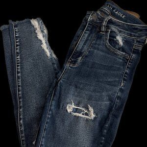 American Eagle Size 2 Regular Dark Wash Super High Rise Jeggings